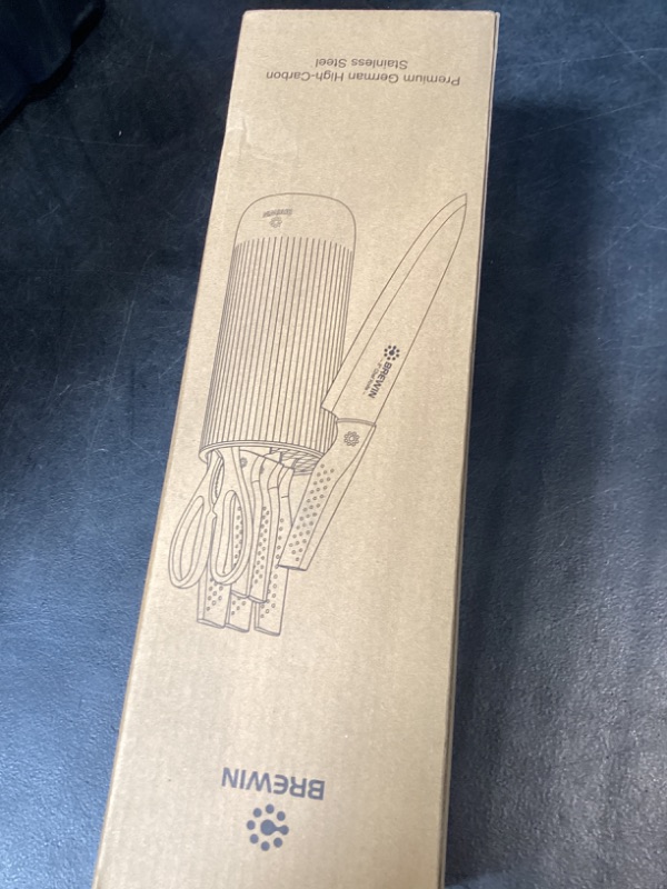 Photo 1 of Knife Set, Brewin Kitchen Knife Set, Knives Set for Kitchen, Universal Knife Block, Utility Knife Block Set, New Home Essentials, Apartment Essentials, camping essentials, rv essentials