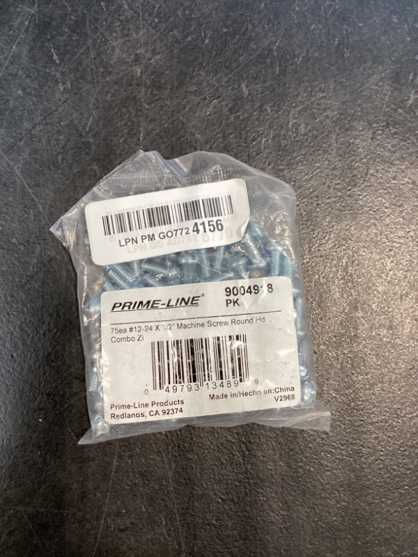Photo 1 of Prime-Line 9004918 Machine Screws, Round Head, Phillips/Slotted Combination Drive, #12-24 x 1/2 In. (75 Pack)