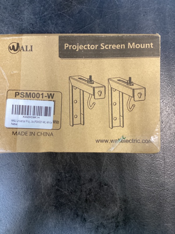 Photo 1 of WALI Universal Projector Screen Ceiling Mount, Wall Hanging Mount L-Brackets, 6 inch Adjustable Extension with Hook Kit, Perfect Projector Screen Placement Hold up to 66 lbs (PSM001-W), White