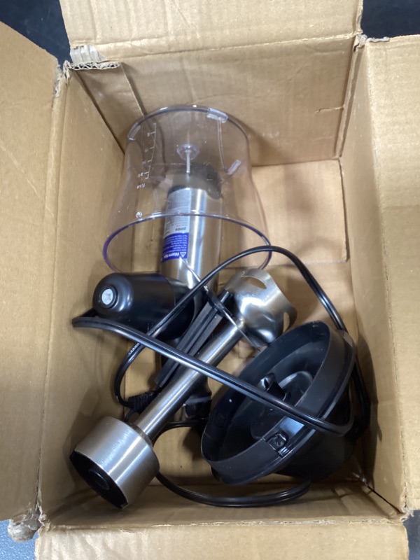 Photo 1 of Ganiza Immersion Blender 5 in 1 Hand Blender Max 1000W Heavy Duty Motor, 16 Speed Mode Handheld Blender Stainless Steel Blade With 800ml Mixing Beaker, 600ml Chopper, Whisk and Milk Frother