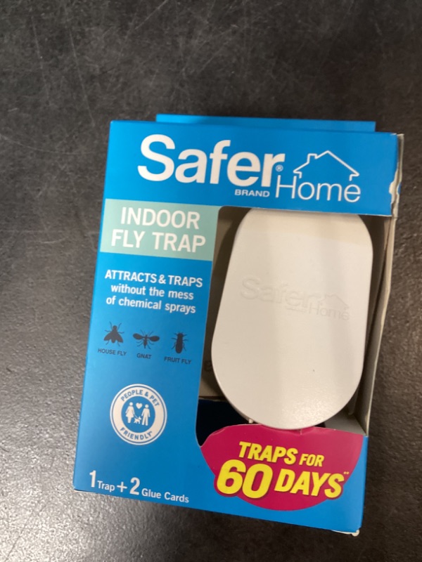 Photo 1 of Safer Home Indoor Plug-In Fly Trap - SH502 - Effective Fruit Fly Traps for Indoors, Gnat Traps for House Indoor, 400 Sq Ft Protection - Style: 1 Device + 2 Glue Cards