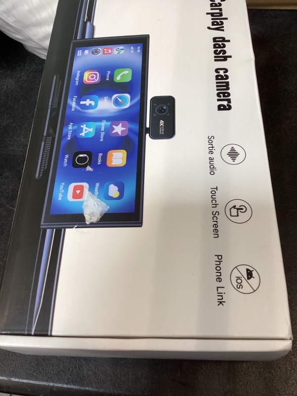 Photo 1 of CarPlay Screen for Car Tablet Android Auto Smart Screen for Car, 4K Dash Cam Portable Car Play with 3 Channel Camera,10.26” Wireless Display with FM Radio Stereo Bluetooth 5.2, 32GB TF Card Black