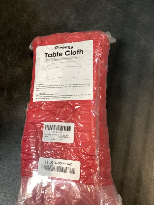 Photo 1 of Pureegg Spandex Tablecloth 6ft - 2 Pack, Fitted and Tight Cloth for Rectangle Table, Wrinkle-Free and Stretch Table Cover for Party, Wedding, Banquet and Birthday, Red