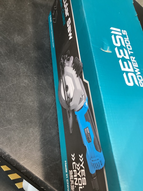 Photo 1 of Seesii Mini Circular Saw with Laser Guide,4.8A 4000 RPM Compact Corded Circular Saw with Rip Guide,3 Blades (4-1/2") for Wood,Soft Metal,Tile,Plastic Cutting,Max Cut Depth 1-11/16"(90°),1-1/8" (45°)
