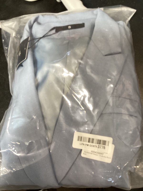 View 2 of TRONSTORE Women's Suit 2 Piece Set Pinstripe Blazer and Bootcut Dressy Pants Set for Work Office Business Outfits-Sky Blue S