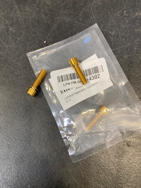 Photo 1 of UHDFBDHF Titanium Bolt M7 25mm Allen Head with Washers for Bicycle Scewrs Pack of 4 (Gold)