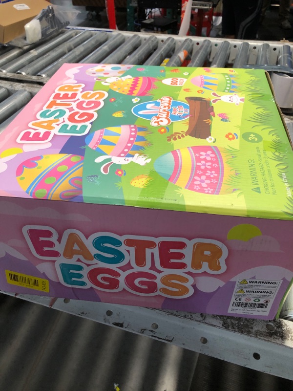 Photo 1 of [12 Surprise Golden Eggs] 500 Pack 2.3 Inch Plastic Easter Eggs, Empty Easter Eggs Fillable, Bright Colors Plastic Eggs Bulks for Easter Hunt, Easter Party Favor, Basket Stuffers Fillers