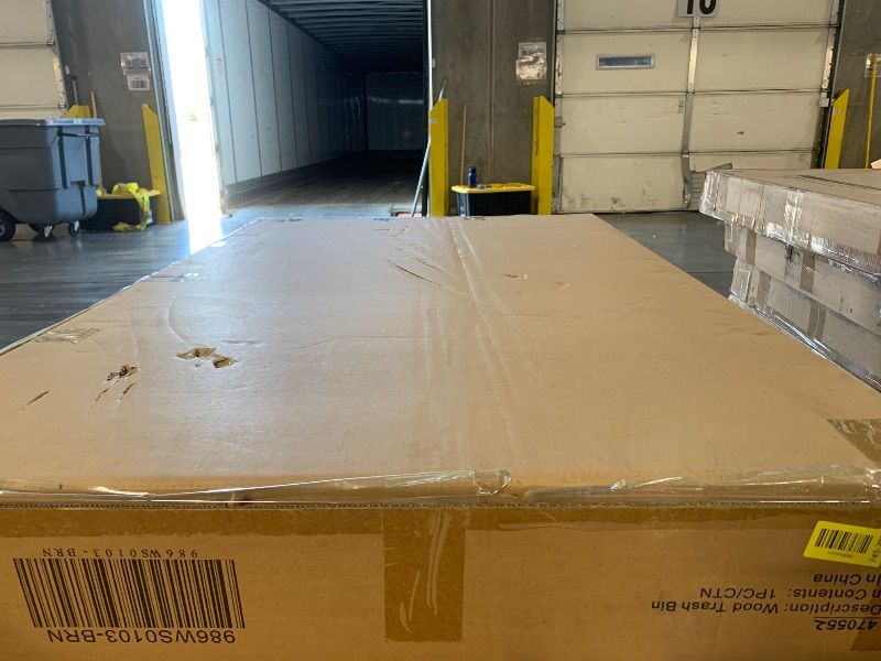 Photo 1 of ***FACTORY SEALED***Hanover Wooden Trash and Recyclables Bin Storage Shed with Dual Front Doors and Hinged Top Lids, 4.9 Ft. x 3 Ft. x 4 Ft.
