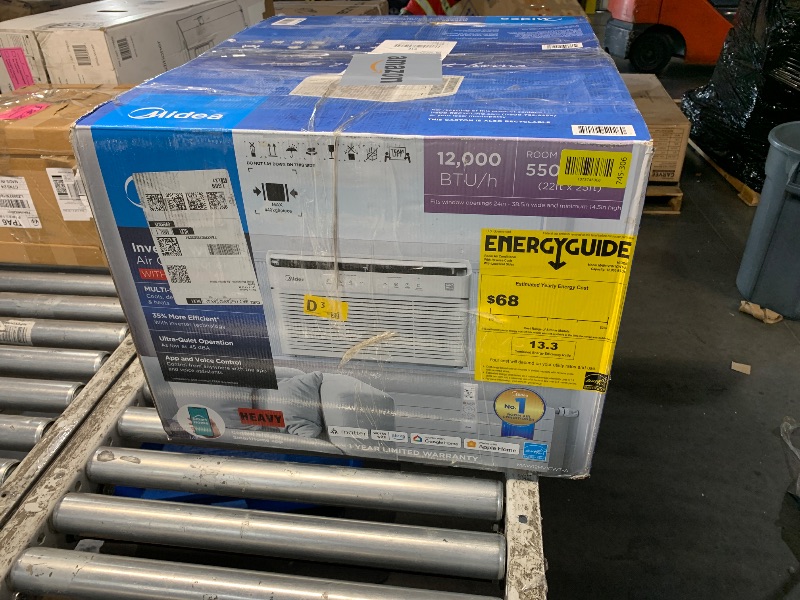 Photo 1 of ***************FOR PARTS ONLY- DOES NOT POWER ON**************
Midea Inverter Window Air Conditioner with Heat – Quiet Window AC Unit and Heat Combo with Dehumidifier – Cools up to 550 Sq. Ft. – Energy Star Rated, Smart Control, Remote, 12,000 BTU