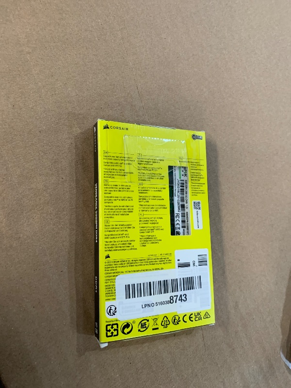 View 2 of ***Factory Sealed***
CORSAIR Vengeance SODIMM DDR4 RAM 16GB (1x16GB) 3200MHz CL22-22-22-53 1.2V Intel AMD Laptop Notebook Memory - Black (CMSX16GX4M1A3200C22)