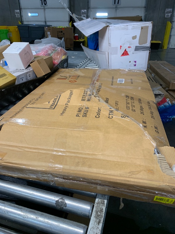 Photo 1 of ***PARTS ONLY*** IDS Home 7 Piece Glass Dining Table and Chair Set for 6 Kitchen Dining Room Furniture Rust Resistant Metal Leg Frame Black, ** Box 1 of 2 **