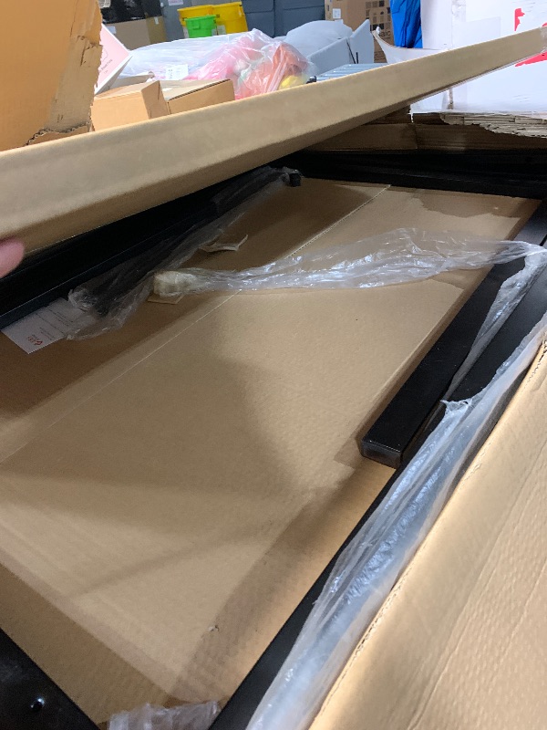 Photo 1 of ***PARTS ONLY*** IDS Home 7 Piece Glass Dining Table and Chair Set for 6 Kitchen Dining Room Furniture Rust Resistant Metal Leg Frame Black, ** Box 1 of 2 **
