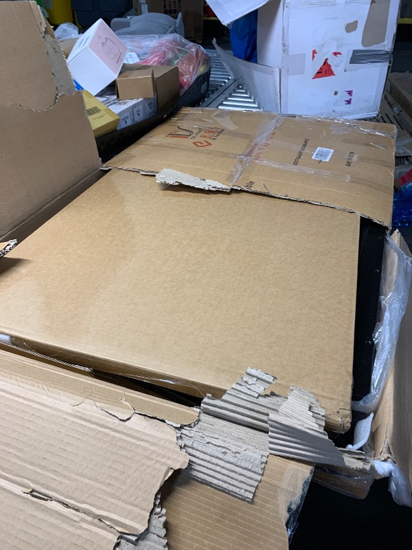 Photo 1 of ***PARTS ONLY*** IDS Home 7 Piece Glass Dining Table and Chair Set for 6 Kitchen Dining Room Furniture Rust Resistant Metal Leg Frame Black, ** Box 1 of 2 **