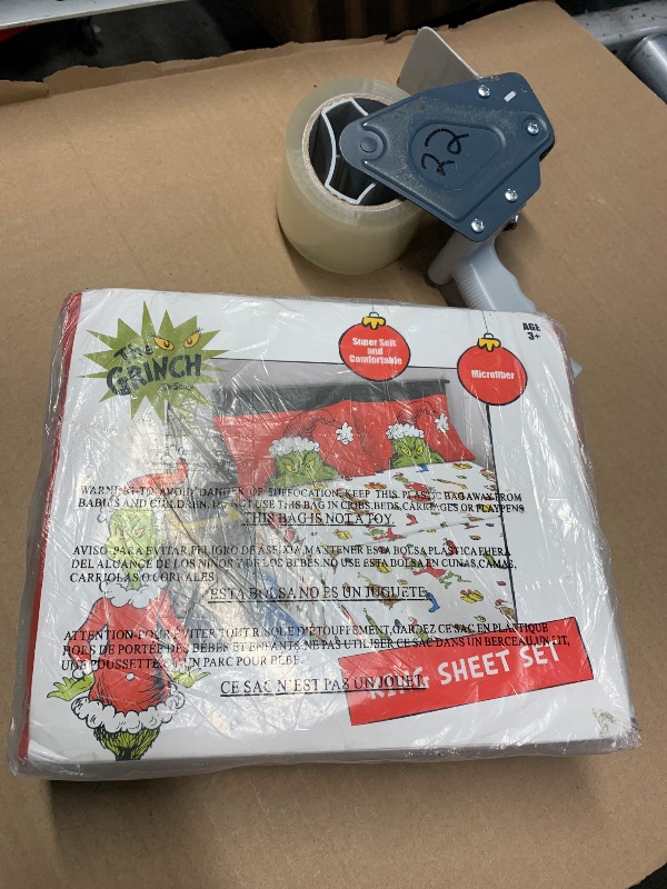 View 3 of *** STOCK PHOTO *** Collectibles Dr. Seuss The Grinch Holiday & Christmas Bedding Super Soft Microfiber 4 Piece King Sheet Set, (Officially Licensed Product) By Franco