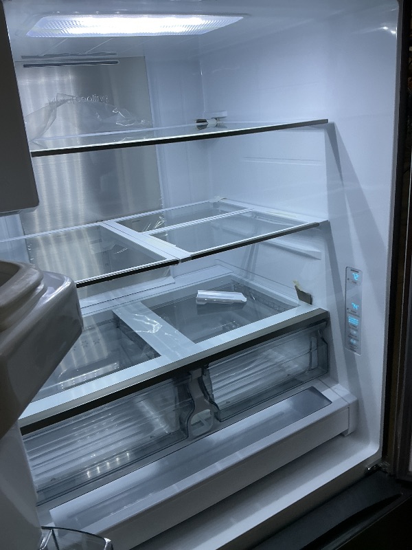 Photo 1 of **FOR PARTS ONLY; SEE NOTES** Samsung Standard-Depth Mega Capacity 29.8-cu ft 4 -Door 36-in Wide with Dual Ice Maker ( Fingerprint Resistant Stainless Steel ) ENERGY STAR Certified