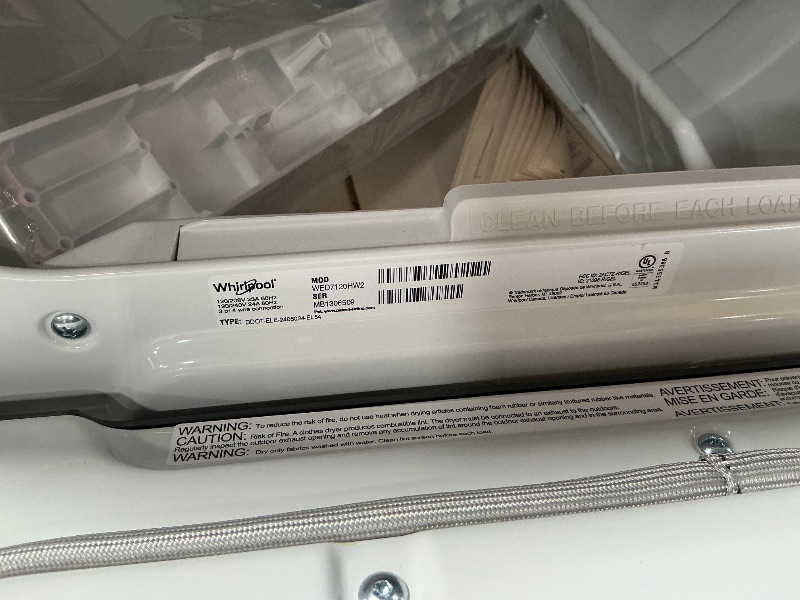 Photo 1 of ****SOLD FOR PARTS***TRUCK/TRAILER PICKUP ONLY - UNABLE TO TEST**Whirlpool Smart Capable 7.4-cu ft Vented Electric Dryer with Steam Cycle ( White )