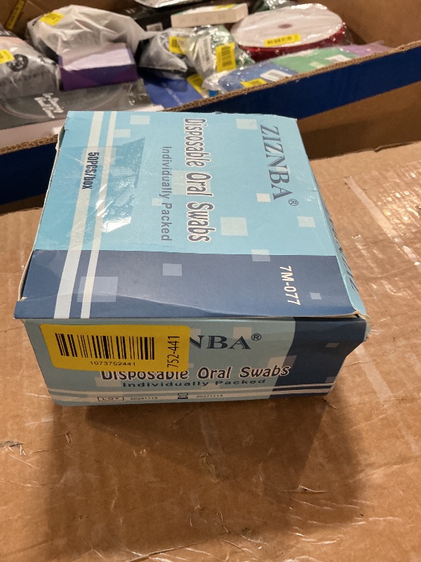 Photo 1 of (50 Pack) Disposable Oral Swabs, Sterile Dental Sponge Swabsticks Unflavored for Mouth & Gum Cleaning - Length:4.7 inches