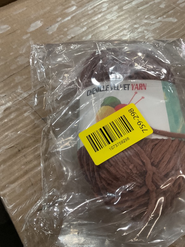 Photo 1 of  100g Velvet Chenille Chunky Yarn for Crocheting, Handcrafts Weaving Soft Chenille Yarn for Crocheting Clearance, Used for Making Baby Yarns Blanket, Clothes, Knitting Creations (Coffee Brown)
