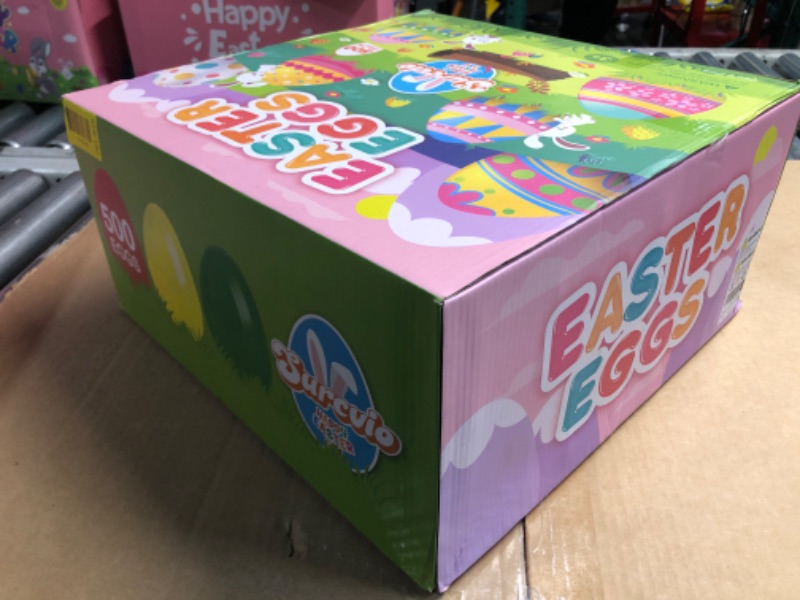 Photo 1 of [12 Surprise Golden Eggs] 500 Pack 2.3 Inch Plastic Easter Eggs, Empty Easter Eggs Fillable, Bright Colors Plastic Eggs Bulks for Easter Hunt, Easter Party Favor, Basket Stuffers Fillers
