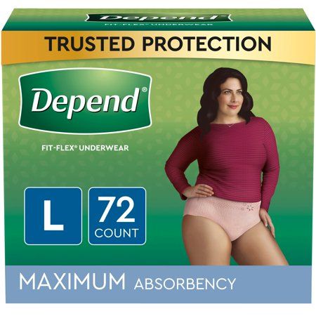 Photo 1 of ***FACTORY SEALED*** Depend Fresh Protection Adult Incontinence & Postpartum Underwear for Women - Maximum Absorbency - L - Blush - 72ct
