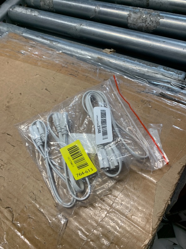 Photo 1 of (4-Pack) 2FT T5 T8 LED Shop Light Connecting Wire, Dual-Ended Linkable Cable Cords for LED Tube Light Fixture, Ceiling Lamp