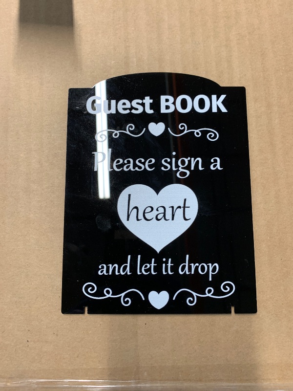 Photo 1 of ***STOCK PHOTO FOR REFERENCE ONLY***Acrylic Wedding Signs, Please Sign Our Guestbook Signs for Marriage Reception, Bridal Shower Decorations, Modern Arched Round Top Acrylic Table Top Sign with Holder for Wedding Party Dinner (Black)
