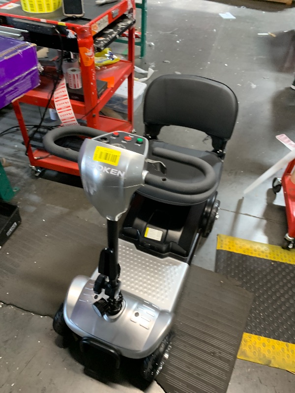 Photo 1 of ***MISSING KEY UNUSABLE FOR PARTS***
Powered Mobility Scooter, 265 lbs All Terrain Foldable Electric Scooter for Adults,Travel,Long Range Power Extended Battery with Charger,Basket and LED Light (X-02 Silver)