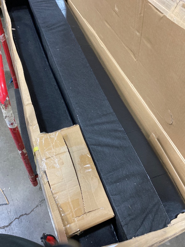 Photo 1 of ****PARTIAL SET, MISSING COUCH ARMS **** GarveeHome 81 in Leather Couch for Living Room, Modern Leather Sofa with Deep Seat, Handmade Button Tufted 3 Seater Sofa, Chesterfield Couch for Apartment, Office, Black