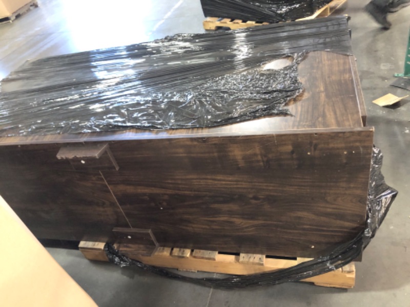 Photo 1 of ****************Missing the sliding doors*****************
71'' Large Dog Crate Furniture for 2 Dogs, XXL Double Door Indoor Wooden Kennel with Removable Divider & Sliding Barn Door, 3-Drawer TV Stand End Table for Medium & Large Dogs ?