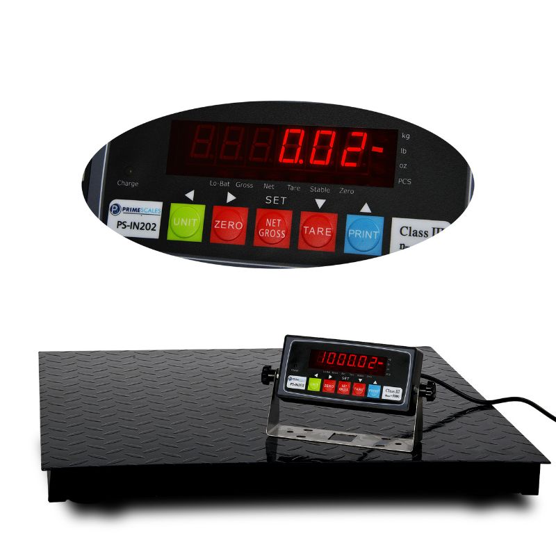 Photo 1 of ***STOCK PHOTO FOR REFERENCE ONLY*** PrimeScales PS-1KF2424HD 1000x0.02lb High Definition Floor Scale with PS-IN202 Indicator