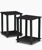 Photo 1 of ***STOCK PHOTO FOR REFERENCE ONLY*** Furinno Simplistic End Table, Set of Two, Dark Walnut/Black