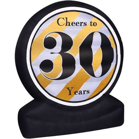 Photo 1 of ***FACTORY SEALED - OPENED FOR INSPECTION***

Fraser Hill Farm 8-Ft. Inflatable Cheers to 30 Years Sign with Lights and Storage Bag | Outdoor Blow-Up Festive Celebration Party Decor for Birthdays, Anniversaries, and Milestones | FRED30CHEER081-L
