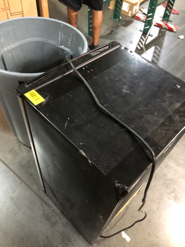 Photo 1 of ***Missing Inside Shelves *** Midea MERM33S1AST Mini Fridge, 3.3 Cu.ft Compact Fridge with Internal Light, Adjustable Thermostat, Reversible Door, Low Noise for Dorm, Office, Bedroom, Stainless Steel