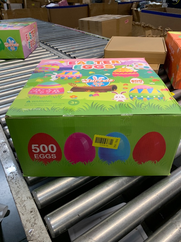 Photo 1 of [12 Surprise Golden Eggs] 500 Pack 2.3 Inch Plastic Easter Eggs, Empty Easter Eggs Fillable, Bright Colors Plastic Eggs Bulks for Easter Hunt, Easter Party Favor, Basket Stuffers Fillers