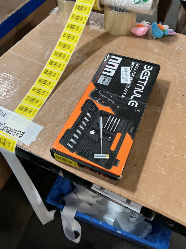 Photo 1 of ***MISSING PARTS***
BESTNULE Punch Set, Pin Punches, Punch Tool, Roll Pin Punch Set, Made of High Quality Metal Material Including Punches and Hammer, Mechanical Repair Tool, with Organizer Storage Box (with Bench Block)