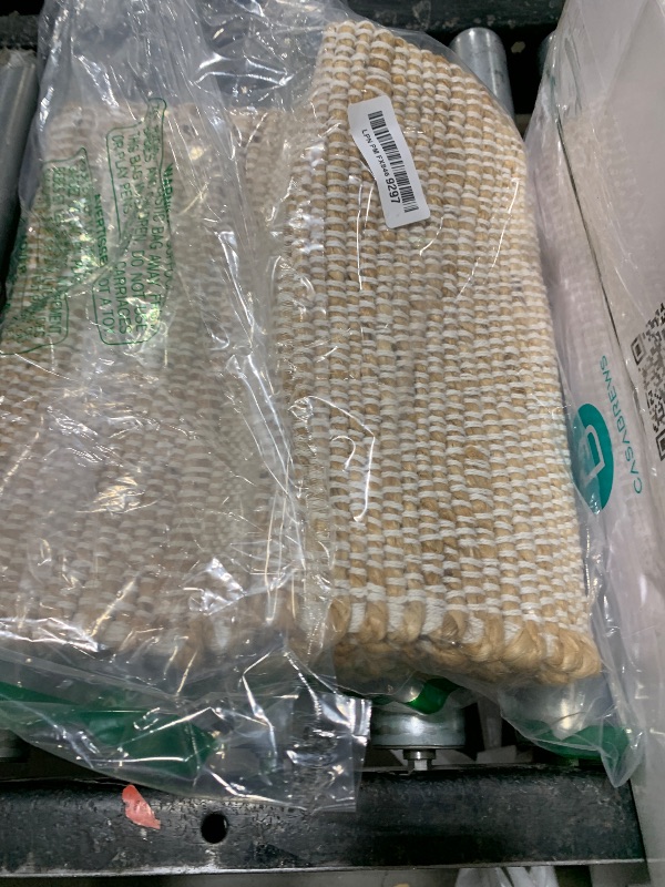 Photo 1 of Savi Home Jute Cotton Hand Woven Area Runner Rug 2'x4.3', Natural Fibers, Rustic Farmhouse Style Rug, Vintage Bohemian Decor Rug for Bedroom, Dinning Room, Hallway, Office