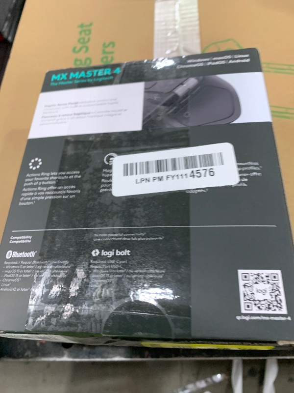Photo 1 of Logitech MX Master 4, Ergonomic Wireless Mouse with Advanced Performance Haptic Feedback, Ultra-Fast Scrolling, USB-C Charging, Bluetooth, Windows, MacOS - Graphite