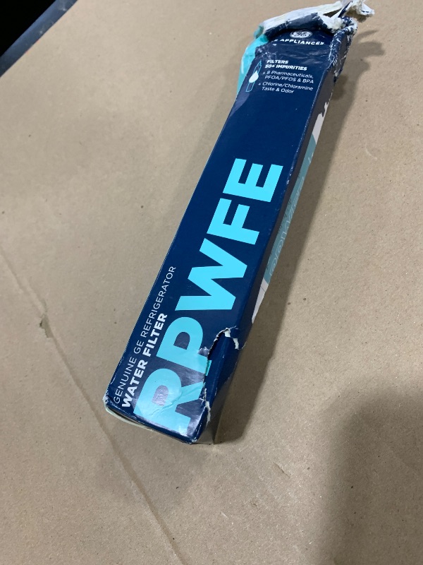 Photo 1 of GE RPWFE Refrigerator Water Filter, Genuine Replacement Filter, Certified to Reduce Lead, Sulfur, and 50+ Other Impurities, Replace Every 6 Months for Best Results, Pack of 1