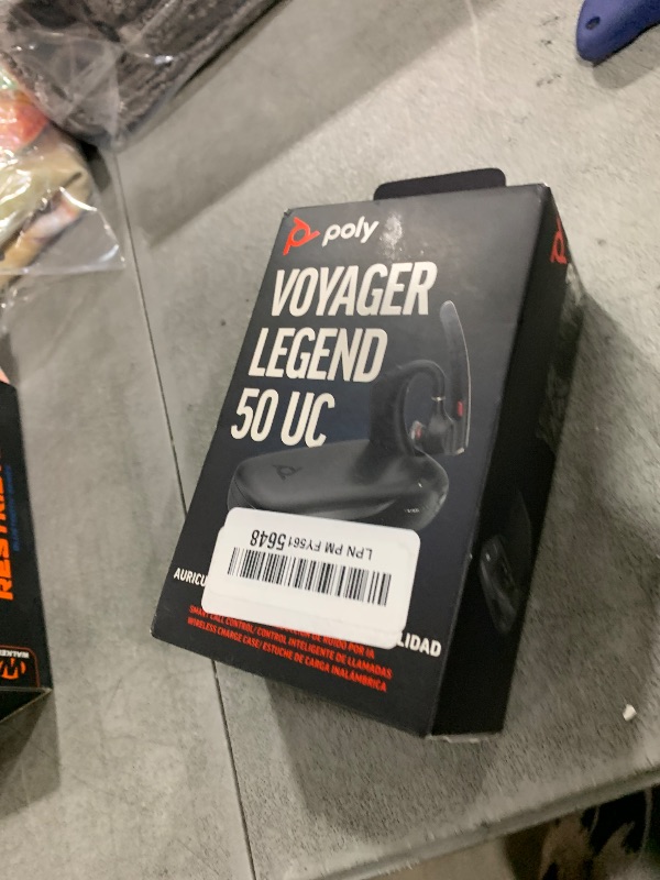 Photo 1 of Poly Voyager Legend 50 UC Bluetooth Headset with Charging Case - 4 Noise-Canceling Mics, AI NoiseBlockAI & WindSmart Tech - Bluetooth Headphones with Mic, Smart Call Controls, All-Day Comfort