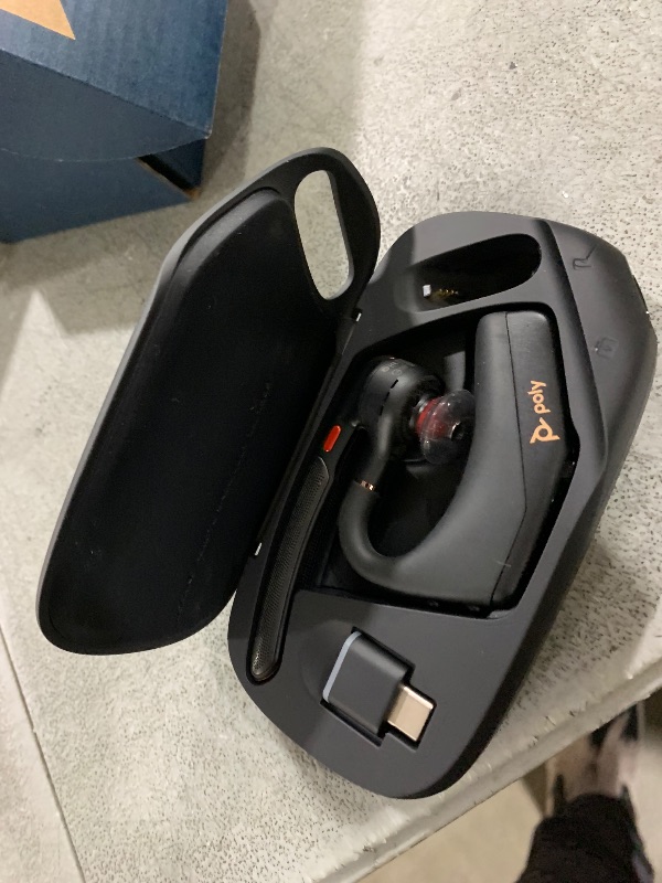 Photo 1 of Poly Voyager Legend 50 UC Bluetooth Headset with Charging Case - 4 Noise-Canceling Mics, AI NoiseBlockAI & WindSmart Tech - Bluetooth Headphones with Mic, Smart Call Controls, All-Day Comfort