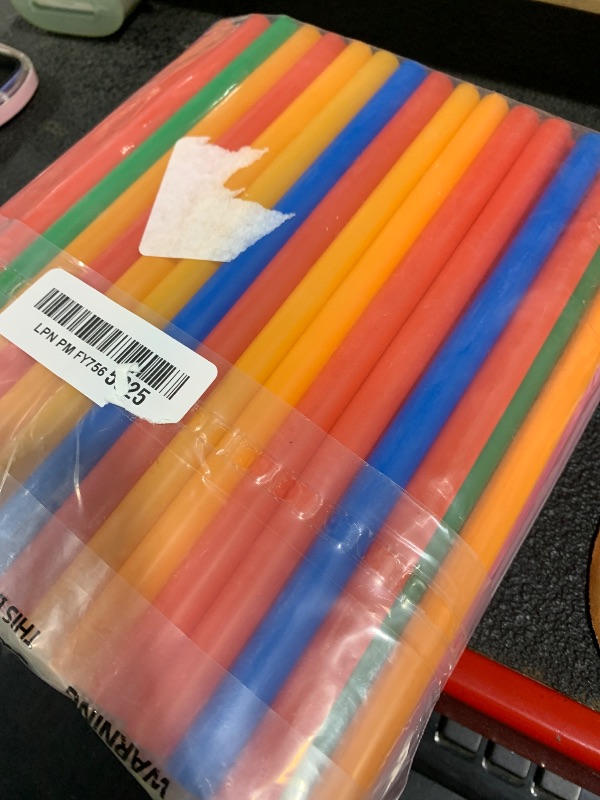 Photo 1 of 100 Pcs Jumbo Smoothie Straws,Colorful Disposable Wide-mouthed Large Straw.