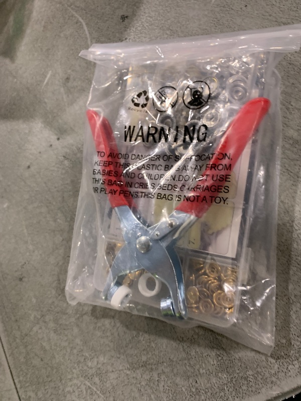 Photo 1 of 100 Sets Snaps for Fabric, MIFOLEU Metal Snaps Buttons with Fastener Pliers Press Tool Kit Perfect for DIY Crafts Clothes Hats and Sewing, Snap Button Fasteners Kit for Clothing Sewing(9.5mm/400 PCS)