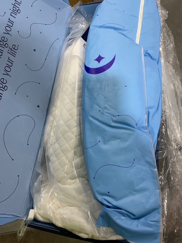 Photo 1 of DreamyBlue Signature Pillow w/Adjustable Loft • Shredded Memory Foam Fill • Neutral Alignment for Side, Back, and Stomach Sleepers • Washable Bamboo Rayon Cover • CertiPUR-US Certified Foam (Queen)