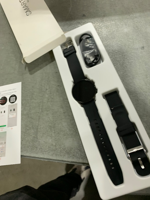 Photo 1 of AI Smart Watch wtih GPT, 41mm 1.32" AMOLED, Answer/Make Calls, Activity Fitness Tracker for Android iPhone with AOD,150+ Sports, Calorie & Step Counter, Sleep Monitor, Women Men, 2 bands (Black)