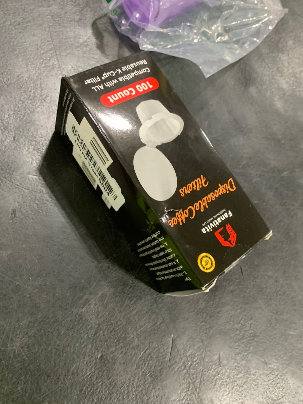 Photo 1 of 100 Count Fanativita K Cup Filters Disposable with Genius Lid Design, Fit All Reusable K Cups for Keurig (White)