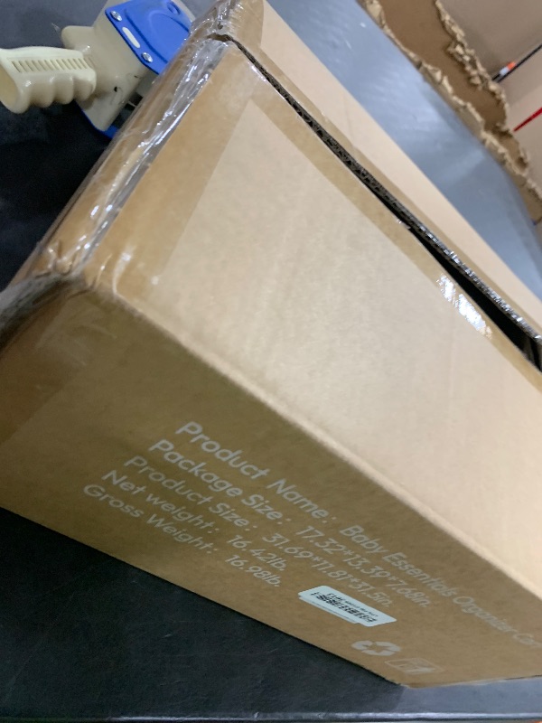 Photo 1 of 2-in-1 Baby Diaper Caddy Organizer and Storage-3 Tier Rolling Baby Cart with Dividers and Drawers, Baby Essentials for Nursery Storage, Mobile Utility Cart with Wheels Large Capacity Easy To Assemble