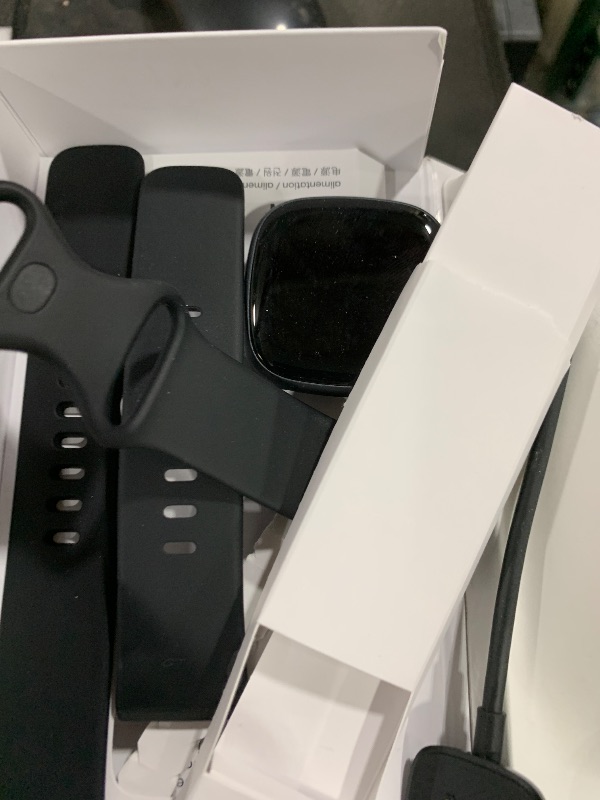 Photo 1 of Fitbit Versa 4 Fitness Smartwatch with Daily Readiness, GPS, 24/7 Heart Rate, 40+ Exercise Modes, Sleep Tracking and more, Black/Graphite, One Size (S & L Bands Included)