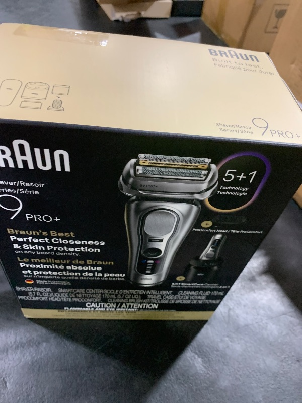 Photo 1 of Braun Series 9 PRO+ Electric Shaver, Wet & Dry Razor, Pro SensoAdapt, 6in1 SmartCare Center, 9697CC, Silver