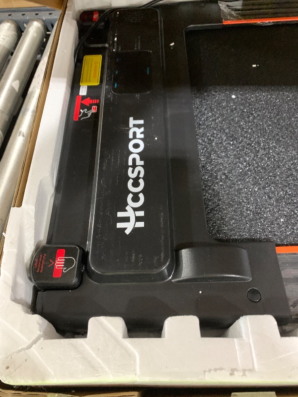 Photo 1 of Hccsport Treadmill with Incline, 3 in 1 Under Desk Treadmill Walking Pad with Removable Desk Workstation 3.5HP Foldable Compact Walking Treadmills for Home Small Office with Wristband Remote Control