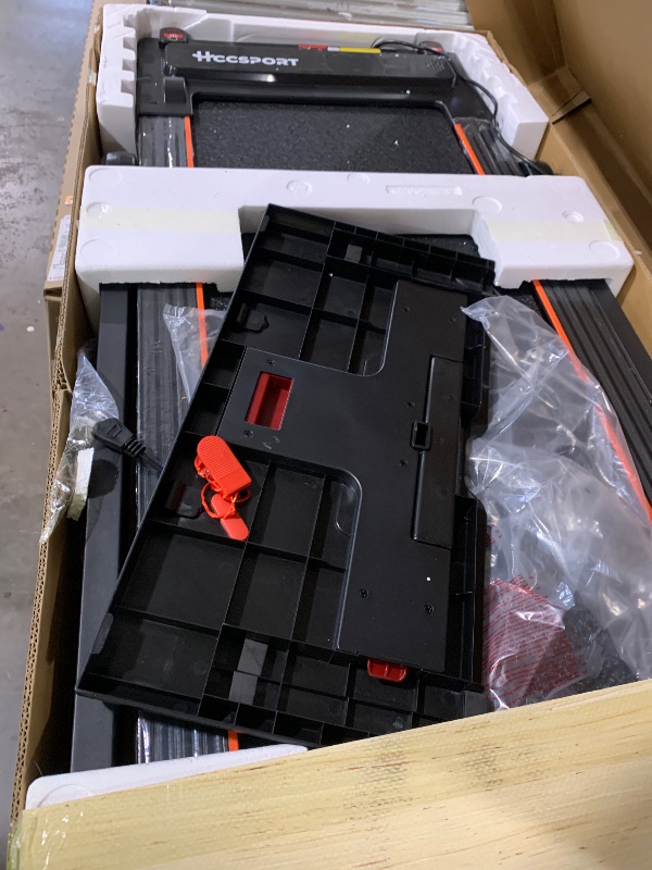 Photo 1 of Hccsport Treadmill with Incline, 3 in 1 Under Desk Treadmill Walking Pad with Removable Desk Workstation 3.5HP Foldable Compact Walking Treadmills for Home Small Office with Wristband Remote Control